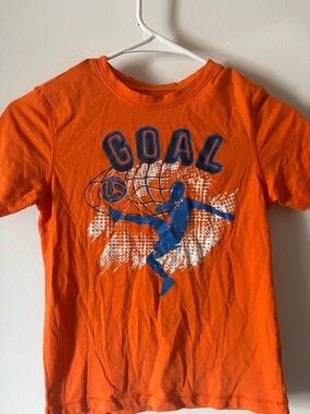 MTA Sport Orange Soccer 'GOAL' Graphic Tee with Blue Print